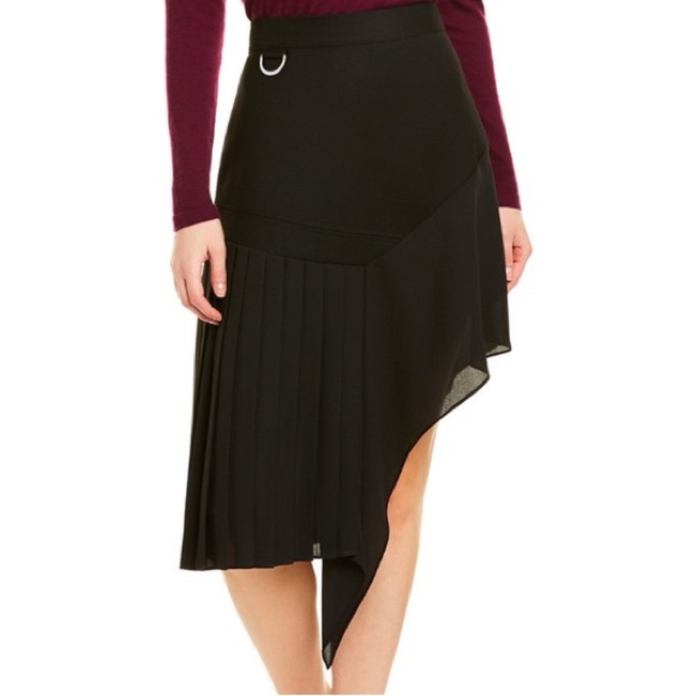 Chelsea and Walker Womens 6 Asymmetrical Biker Emo Goth Alt Edgy Black Skirt